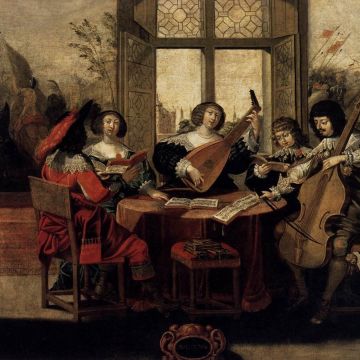 Représentation de trois chanteurs et deux instrumentistes